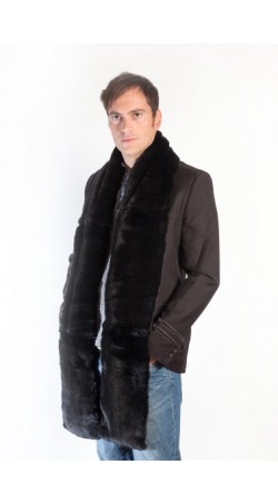 Black rex fur stole - scarf